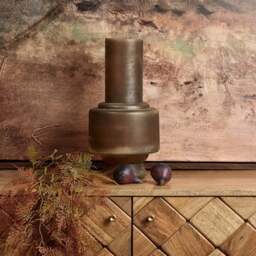 Glass Belly Neck Vase in Rust - thumbnail 1