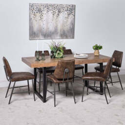 Adelaide 180cm Dining Table & 6 Digby Dining Chairs - Brown - thumbnail 2