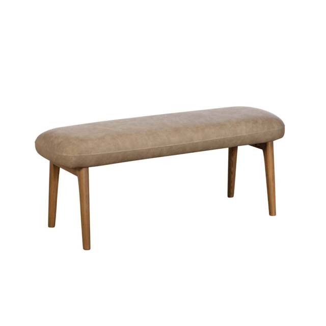 Lucca Low Bench Dark Oak Leg  - Taupe - image 1