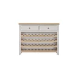 Tetbury Wine Console Table With Shelf in Painted / Oak - thumbnail 2