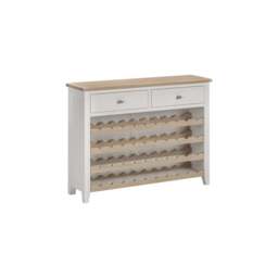 Tetbury Wine Console Table With Shelf in Painted / Oak - thumbnail 3