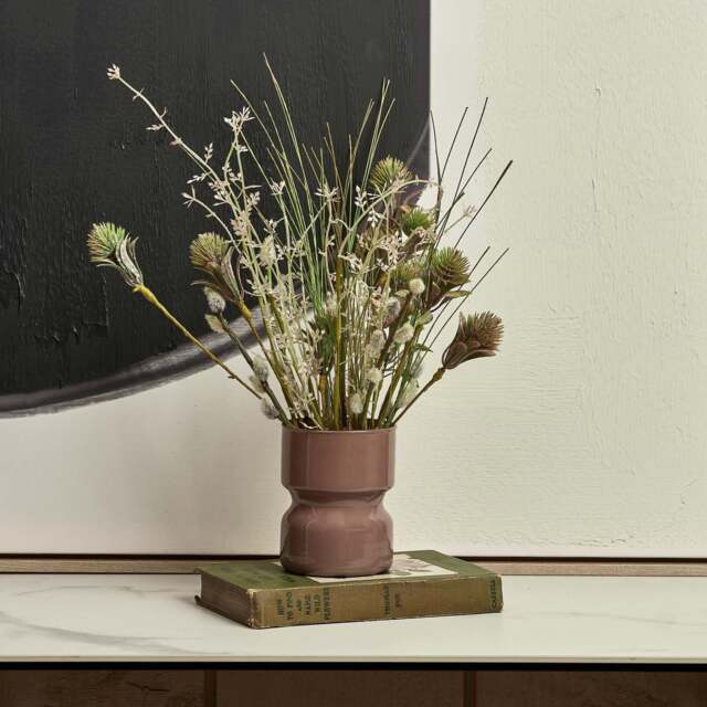 Glass Drum Vase in Misty Rose - Small - image 1