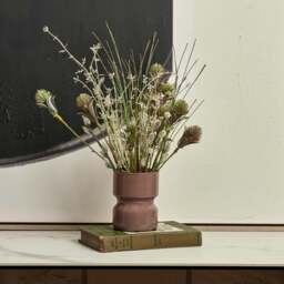 Glass Drum Vase in Misty Rose - Small - thumbnail 1