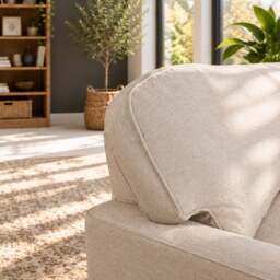 Eastbourne 3 Seater Sofa in Natural with Navy Stripe Cushions - thumbnail 4