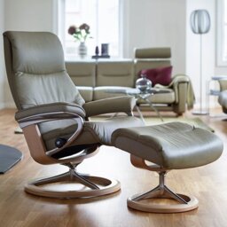 Stressless View Recliner With Signature Base & Footstool - thumbnail 1