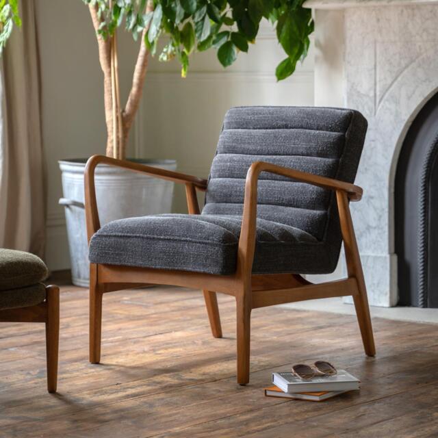 Datsun Armchair Charcoal Boucle - image 1