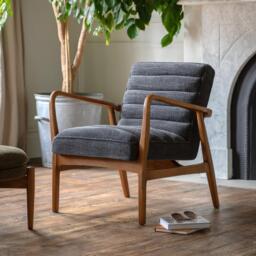 Datsun Armchair Charcoal Boucle - thumbnail 1