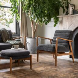 Datsun Armchair Charcoal Boucle - thumbnail 2