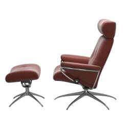 Stressless Berlin Recliner with Headrest and Footstool with Star Base - thumbnail 2