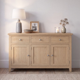 Tetbury 3 Door 3 Drawer Sideboard in Natural Oak - thumbnail 1