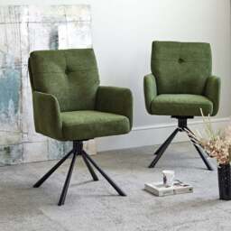 Parma Dark Green Dining Chair - Pocket Sprung (Set of 2) - thumbnail 1
