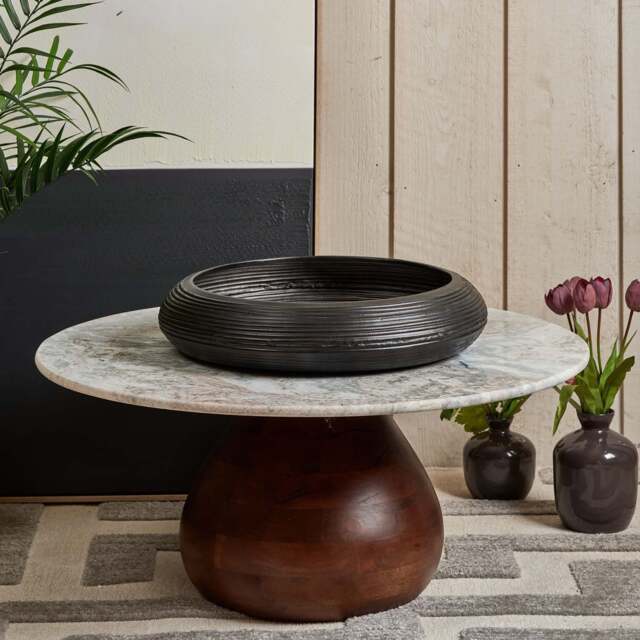 Metal Bowl Tray in Matt Black Finish - Medium - image 1