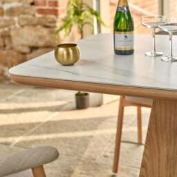 Sutton 160cm Dining Table - Ash with 4x Albi Chairs in Beige with Oiled Oak Legs - thumbnail 6