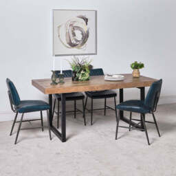 Adelaide 180cm Dining Table & 4 Digby Dining Chairs - Blue - thumbnail 2