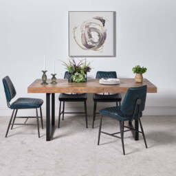 Adelaide 180cm Dining Table & 4 Digby Dining Chairs - Blue - thumbnail 1