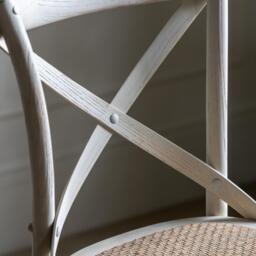 Cafe Stool White/Rattan (Set of 2) - thumbnail 4