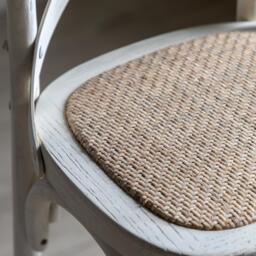 Cafe Stool White/Rattan (Set of 2) - thumbnail 3
