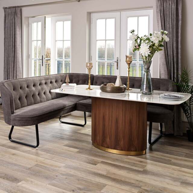 West Bay Dining Table 180cm with Frampton Corner Bench RHF in Anthracite - image 1