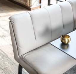 Saturn 135cm Dining Table Dark Grey & Sonoma Corner Bench in Putty - thumbnail 6