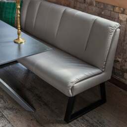 Saturn 135cm Dining Table Dark Grey & Sonoma Corner Bench in Putty - thumbnail 5