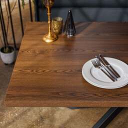 Jupiter Dining Set - Dark Oak - With LHF Corner Bench in Blue - thumbnail 5
