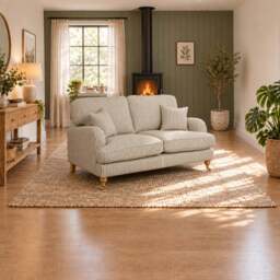 Eastbourne 2 Seater Sofa in Olive Stripe with Olive Stripe Cushions - thumbnail 1