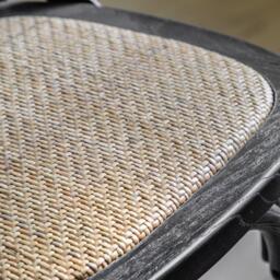 Cafe Stool Black/Rattan (Set of 2) - thumbnail 3
