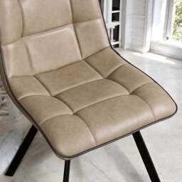 Jack Mushroom Brown Dining Chair with Slate Grey Piping (Set of 2) - thumbnail 4