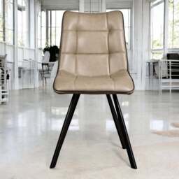 Jack Mushroom Brown Dining Chair with Slate Grey Piping (Set of 2) - thumbnail 5