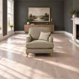 Eastbourne Armchair in Olive with Olive Stripe Cushion - thumbnail 2