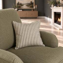 Eastbourne Armchair in Olive with Olive Stripe Cushion - thumbnail 5