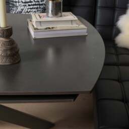 Saturn 130-190cm Motion Table Dark Grey & Rubix Corner Bench in Black - thumbnail 5