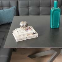 Saturn 135cm Dining Table Dark Grey & Rubix Corner Bench in Grey - thumbnail 3