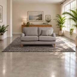 Eastbourne 2 Seater Sofa in Grey with Grey Stripe Cushions - thumbnail 2