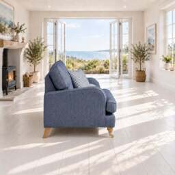 Eastbourne Armchair in Navy with Navy Stripe Cushion - thumbnail 2