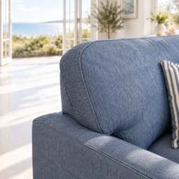 Eastbourne Armchair in Navy with Navy Stripe Cushion - thumbnail 4