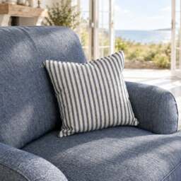 Eastbourne Armchair in Navy with Navy Stripe Cushion - thumbnail 5