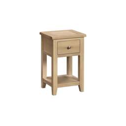 Tetbury 1 Drawer Lamp Table With Shelf in Natural Oak - thumbnail 3