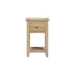 Tetbury 1 Drawer Lamp Table With Shelf in Natural Oak - thumbnail 2