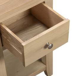 Tetbury 1 Drawer Lamp Table With Shelf in Natural Oak - thumbnail 6