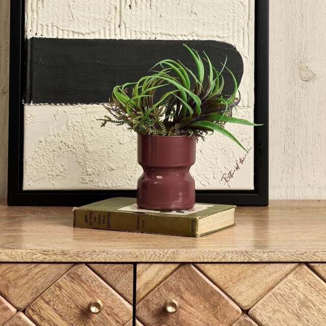 Glass Drum Vase in Cherry - Small - image 1