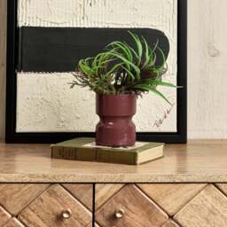 Glass Drum Vase in Cherry - Small - thumbnail 1