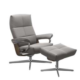 Stressless David Recliner with Cross Base and Footstool - Medium / Stressless Fabrics - thumbnail 2