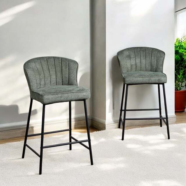 Tristan Petrol Fabric Bar Stool (Set of 2) - image 1