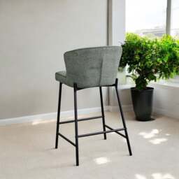 Tristan Petrol Fabric Bar Stool (Set of 2) - thumbnail 4