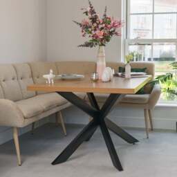 Jupiter 150cm Dining Table - Smoked Oak - With Sloane Corner Bench - thumbnail 4