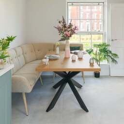 Jupiter 150cm Dining Table - Smoked Oak - With Sloane Corner Bench - thumbnail 2