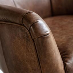 Bristol Swivel Chair Brown Leather - thumbnail 3
