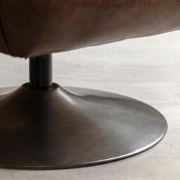 Bristol Swivel Chair Brown Leather - thumbnail 2