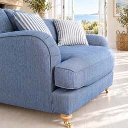 Eastbourne Snuggler in Navy with Navy Stripe Cushions - thumbnail 4